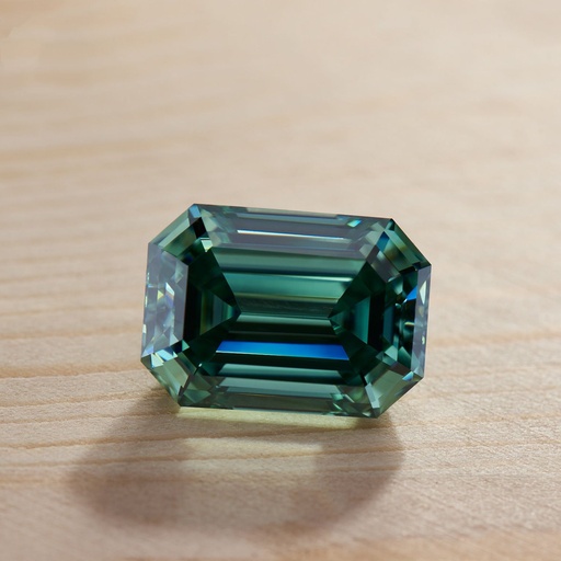 Loose Moissanite Emerald Vivid Green Clean Emerald Cut 13.00 x 11.00 MM