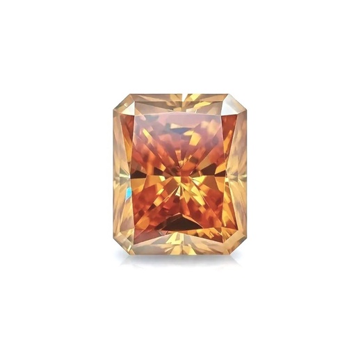 Loose Moissanite Champagne Vivid Brown Clean Radiant Cut 8.00 x 6.00 MM