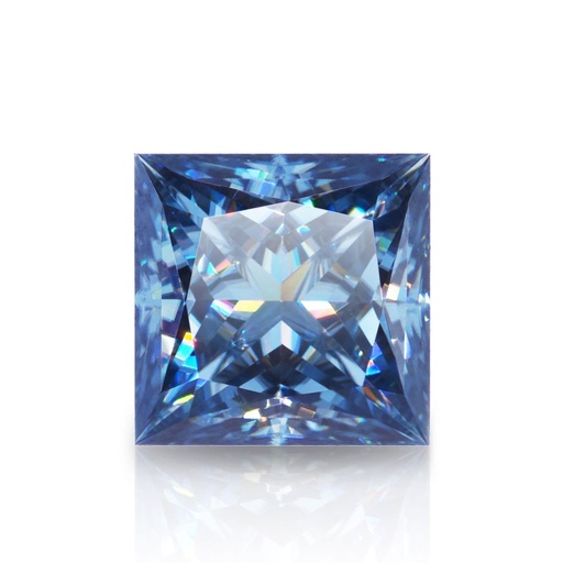 Loose Moissanite Royal Vivid Blue Clean Princess Cut 6.50 MM