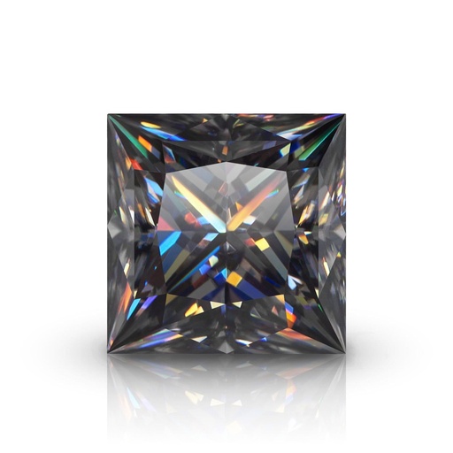 Loose Moissanite Grey Clean Princess Cut 7.50 MM
