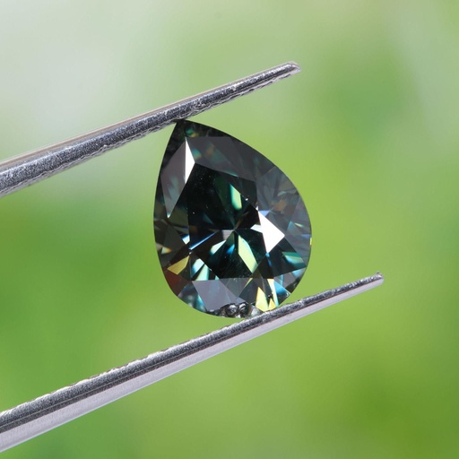 Loose Moissanite Peacock Blue Clean Pear Cut 11.00 x 8.00 MM