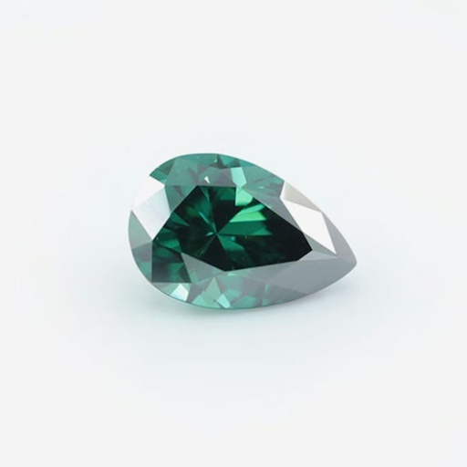 Loose Moissanite Emerald Vivid Green Clean Pear Cut 10.00 x 8.00 MM