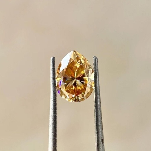 Loose Moissanite Champagne Vivid Brown Clean Pear Cut 14.00 x 10.00 MM