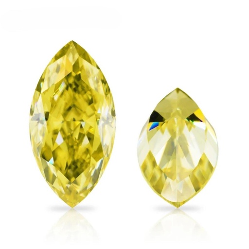 Loose Moissanite Canary Vivid Yellow Clean Marquise Cut 19.00 x 9.50 MM