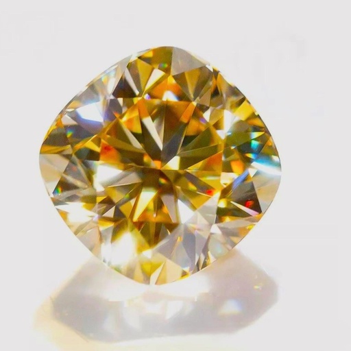 Loose Moissanite Champagne Vivid Brown Clean Cushion Cut 9.50 MM