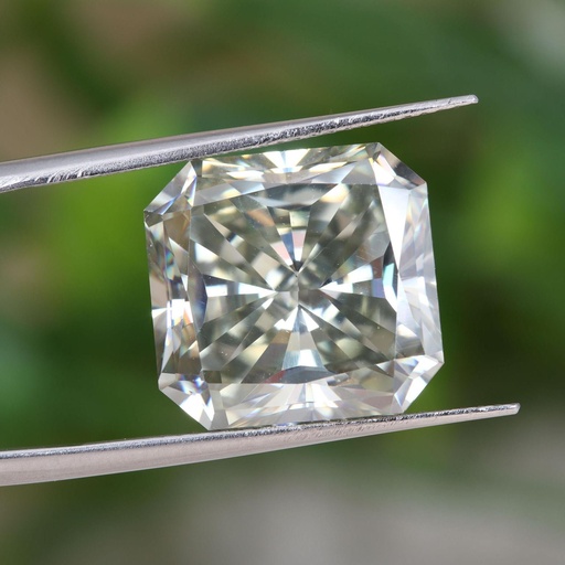 Loose Moissanite Off White Clean Square Radiant Cut 12.00 MM