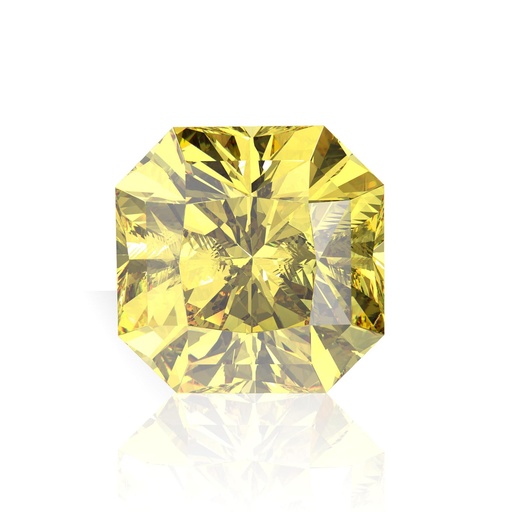 Loose Moissanite Canary Vivid Yellow Clean Square Radiant Cut 10.00 MM
