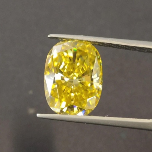 Loose Moissanite Canary Vivid Yellow Clean Elongated Cushion Cut 10.00 x 8.00 MM