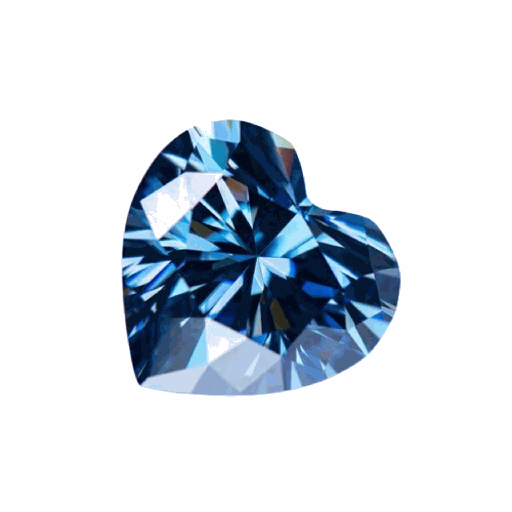 Loose Moissanite Royal Vivid Blue Clean Heart Cut 5.50 MM