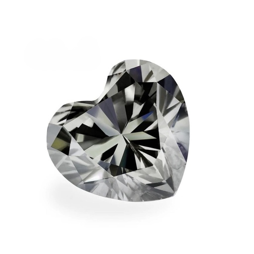 Loose Moissanite Grey Clean Heart Cut 12.00 MM