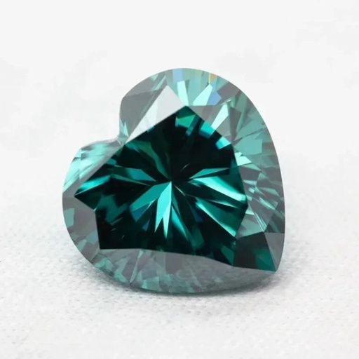 Loose Moissanite Emerald Vivid Green Clean Heart Cut 12.00 MM