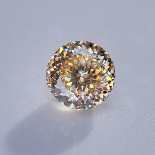 Loose Moissanite Champagne Vivid Brown Clean Portuguese Cut 17.00 MM