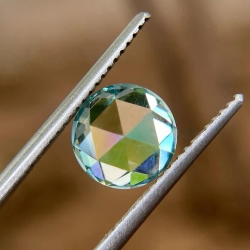 Loose Moissanite Blue Clean Rose Cut Round 6.00 MM