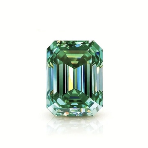 Loose Moissanite Emerald Vivid Green Clean Criss Cut Emerald 13.00 x 11.00 MM