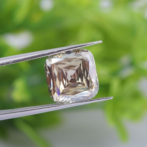 Loose Moissanite Brown Clean Criss Cut Cushion 9.50 MM