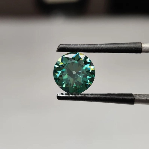 Loose Moissanite Emerald Vivid Green Clean Old European Cut 14.00 MM