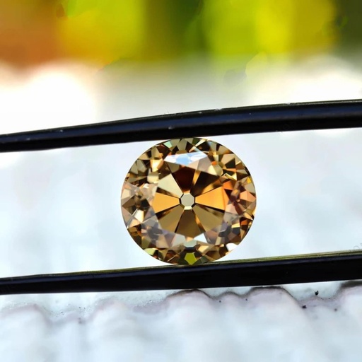 Loose Moissanite Champagne Vivid Brown Clean Old European Cut 12.00 MM