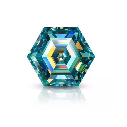 Loose Moissanite Blue Clean Hexagon Cut 5.00 MM