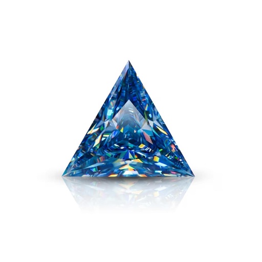 Loose Moissanite Royal Vivid Blue Clean Triangle Cut 8.00 MM