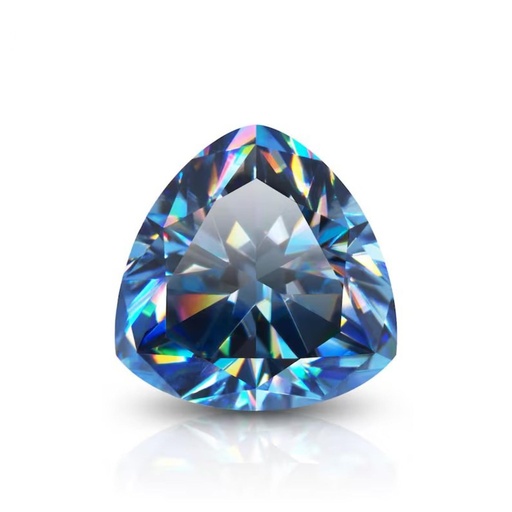 Loose Moissanite Royal Vivid Blue Clean Trillion Cut 5.50 MM