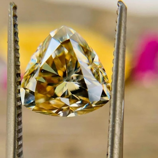 Loose Moissanite Champagne Vivid Brown Clean Trillion Cut 10.00 MM