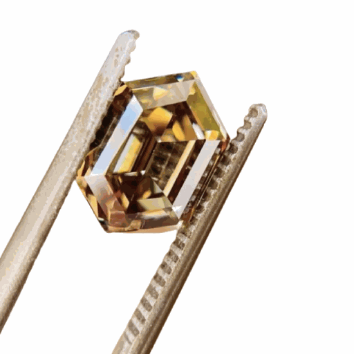 Loose Moissanite Brown Clean Long Hexagon Cut 20.00 x 10.00 MM