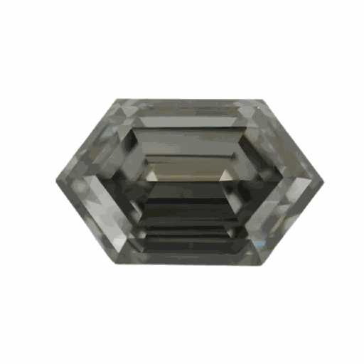 Loose Moissanite Grey Clean Long Hexagon Cut 14.00 x 7.00 MM