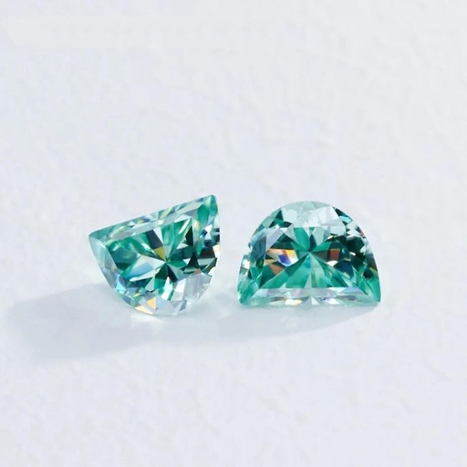 Loose Moissanite Blue Clean Half Moon Cut 10.00 x 8.00 MM