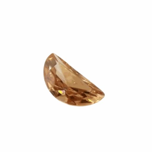 Loose Moissanite Champagne Vivid Brown Clean Half Moon Cut 9.00 x 7.00 MM