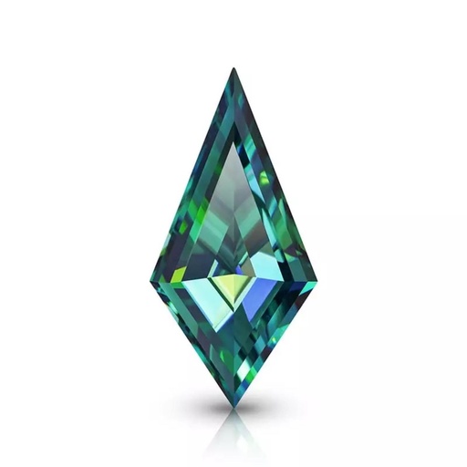 Loose Moissanite Emerald Vivid Green Clean Kite Cut 14.00 x 7.00 MM
