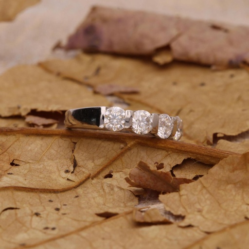 Round Diamond Half Eternity Band For Women