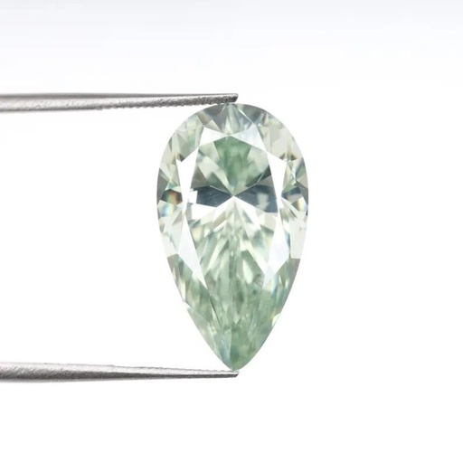 Loose Moissanite Salt & Pepper Light Green Clean Pear Cut 7.50 x 4.70 MM