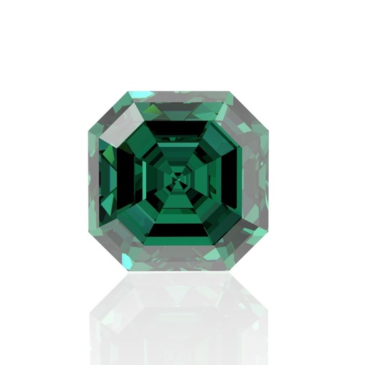 Loose Moissanite Emerald Vivid Green Clean Asscher Cut 7.40 MM