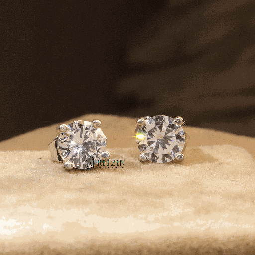 6.00MM Round Cut Diamond Stud Erarings For Her/Women