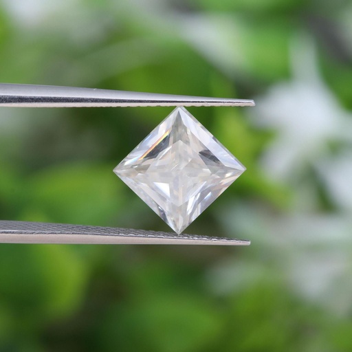 Loose Moissanite Salt & Pepper Off White Clean Princess Cut 6.50 MM