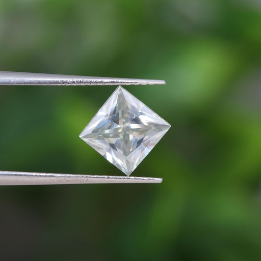 Loose Moissanite Salt & Pepper Off White Clean Princess Cut 6.00 MM
