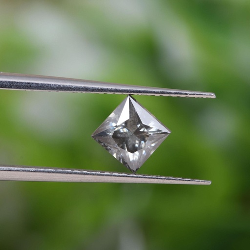 Loose Moissanite Salt & Pepper Grey Clean Princess Cut 4.00 MM