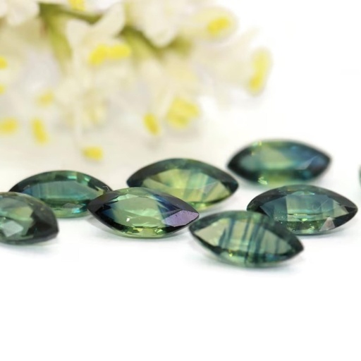 Loose Moissanite Salt & Pepper Green Clean Marquise Cut 5.50 x 3.00 MM