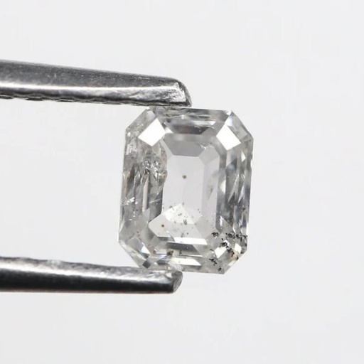 Loose Moissanite  Salt & Pepper White Clean Emerald Cut 7.80 x 6.20 MM