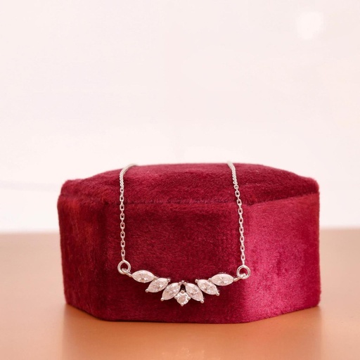 Marquise And Round Cut Diamond Unique Necklace For Women