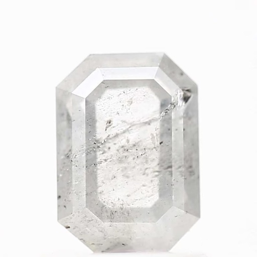 Loose Moissanite Salt & Pepper White Clean Emerald Cut 8.00 x 7.00 MM