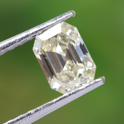 Loose Moissanite Salt & Pepper Off White Clean Emerald Cut 5.00 x 4.00 MM