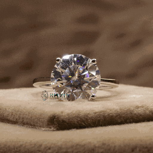 Round Cut Diamond Solitaire Style Engagement Ring For Her/Women