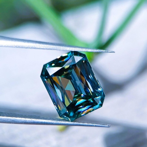 Loose Moissanite Blue Clean Criss Cut Cushion Cut4.50 MM