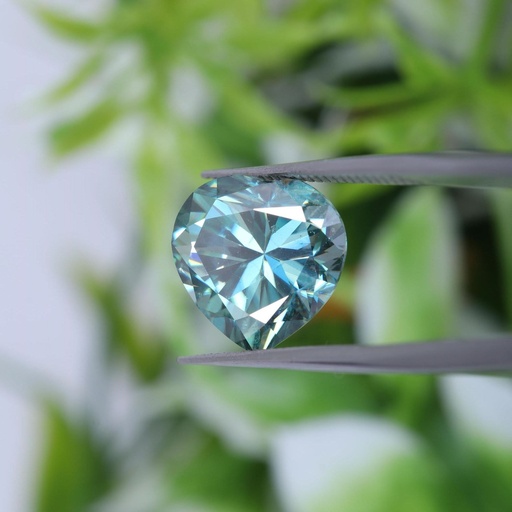 Loose Moissanite Blue Clean Heart Cut 8.00 MM