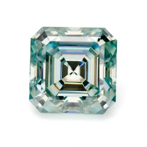 Loose Moissanite Fancy Blue Clean Asscher Cut 8.50 MM