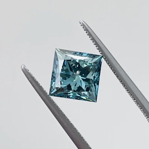 Loose Moissanite Fancy Blue Clean Princess Cut 7.00 MM