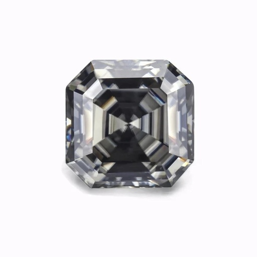 Loose Moissanite Grey Clean Asscher Cut 8.50 MM