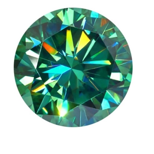 Loose Moissanite Light Green Clean Round Cut 12.50 MM
