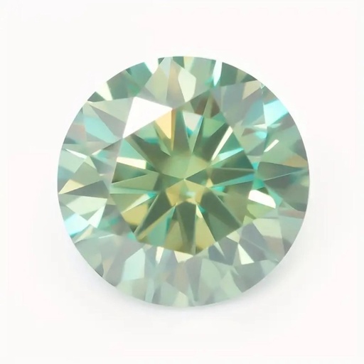 Loose Moissanite Light Green Clean Round Cut 8.25 MM